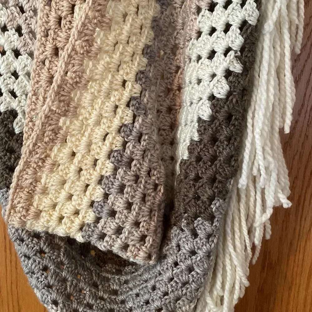 Multicolor Triangle Fringe Scarf - Picture 2 of 2